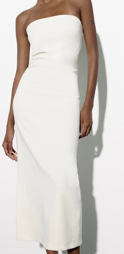 AAFROSE Oyster white midi dress