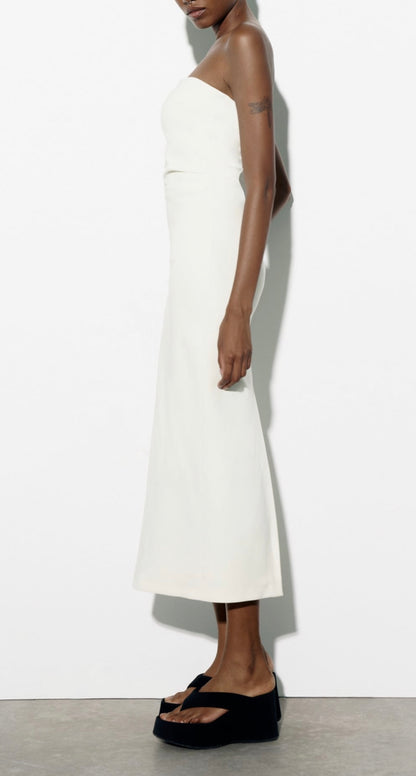 AAFROSE Oyster white midi dress